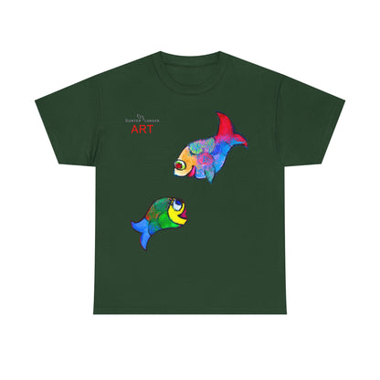 Unisex Heavy Cotton Tee - Motiv: Front Zwei Fische zueinander