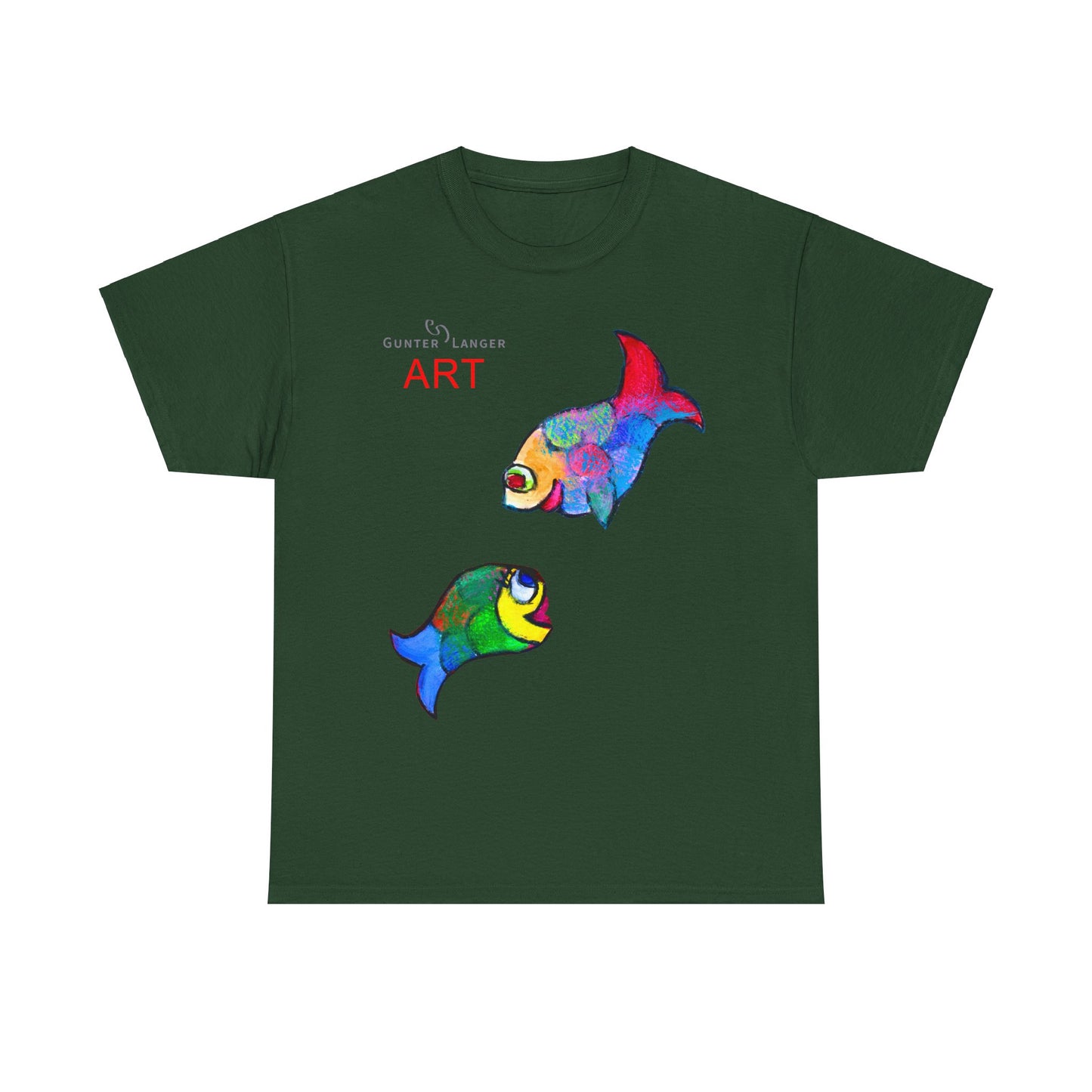 Unisex Heavy Cotton Tee - Motiv: Front Zwei Fische zueinander