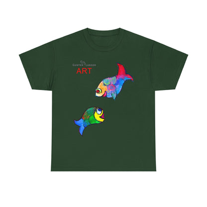Unisex Heavy Cotton Tee - Motiv: Front Zwei Fische zueinander