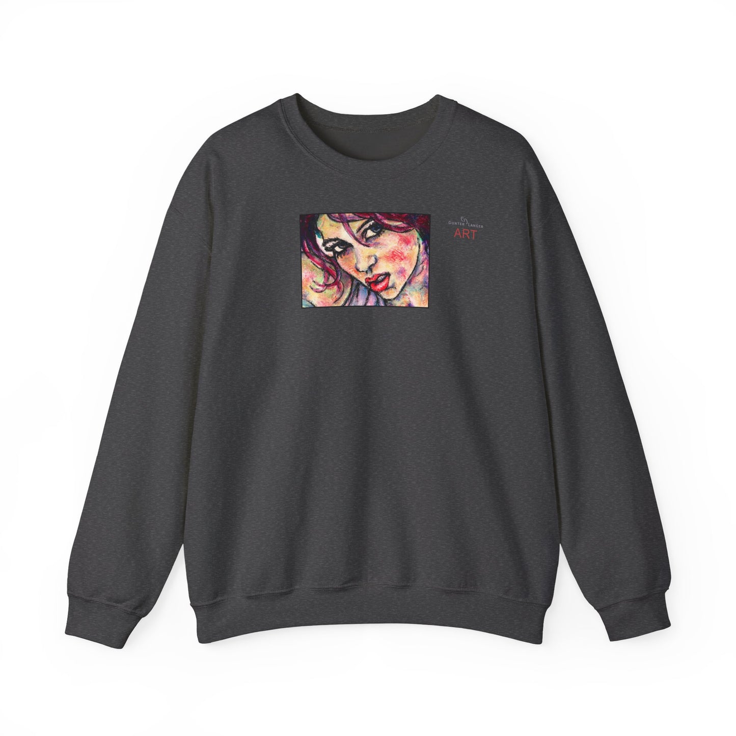 Unisex Heavy Blend™ Crewneck Sweatshirt - Motiv: Front Siegesgöttin, H12 cm (klein) & Rückseite Siegesgöttin, H43 cm