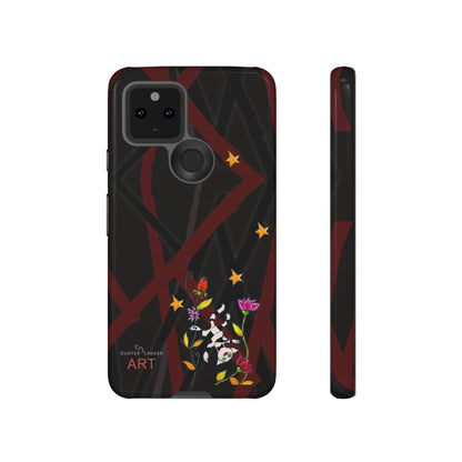 Tough Cases - Google Pixel - Samsung Galaxy - Motiv: Katze schwebt und Ranken, H 5,26 cm, Mikado3