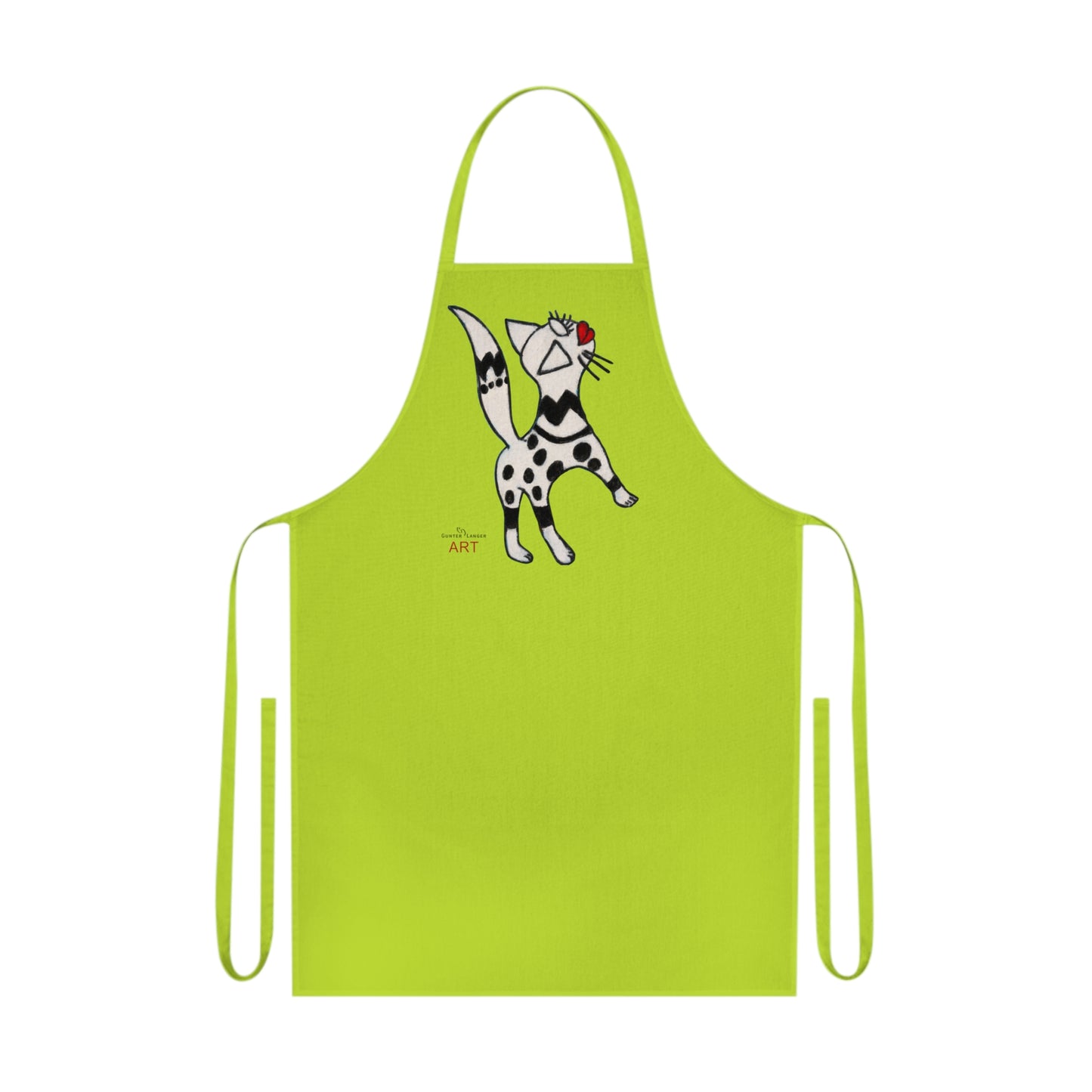 Cotton Apron - Motiv: Katze steht, H 31,64 cm