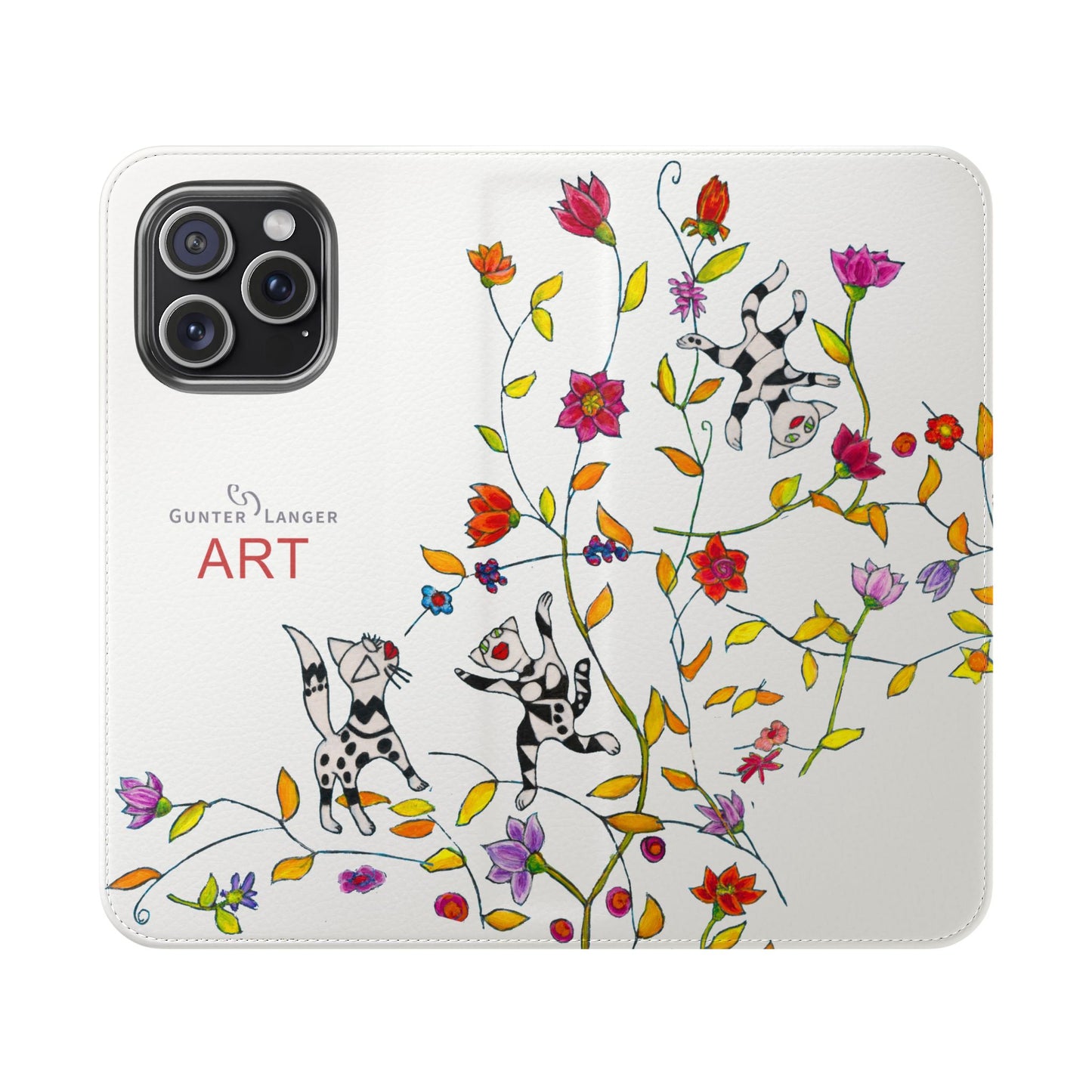 Flip Cases - Motiv: Drei Karierte Katzen auf weiß