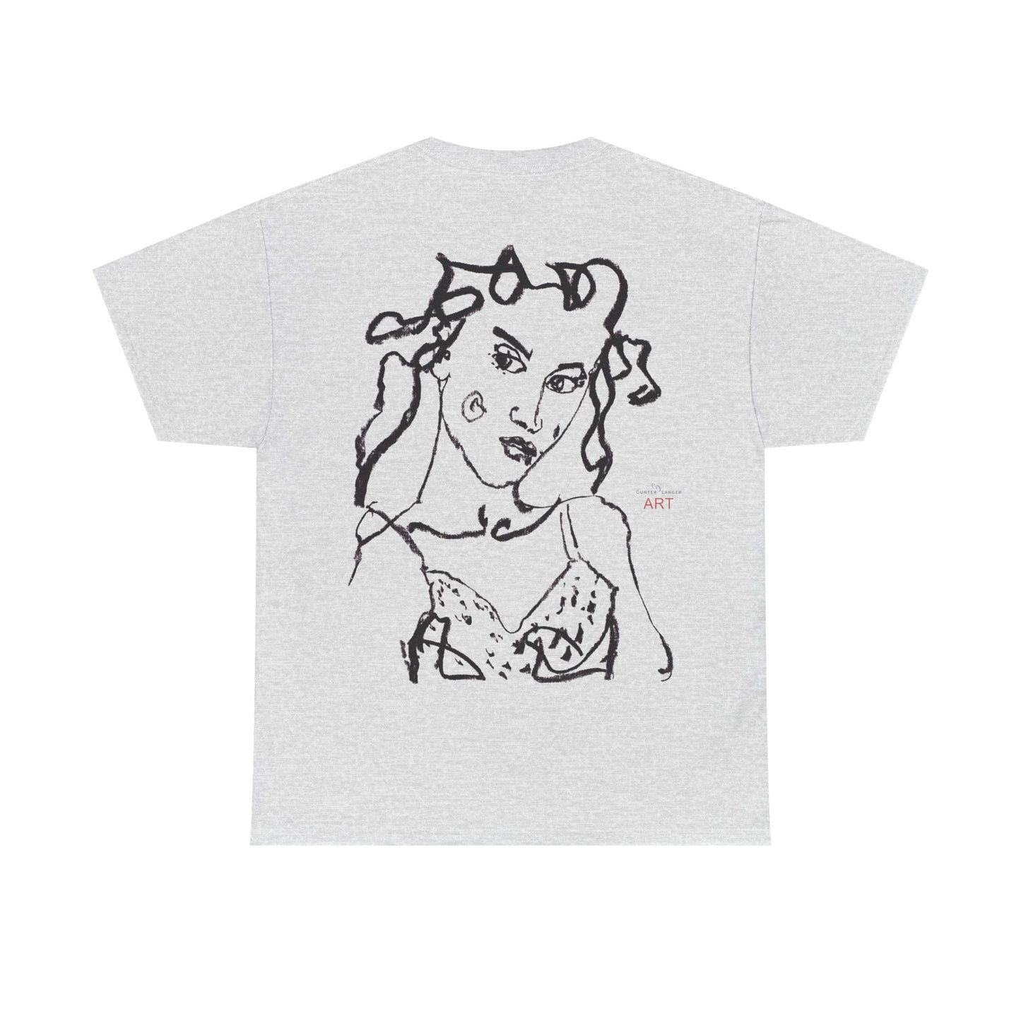 Unisex Heavy Cotton Tee - Motiv: Front Jana klein H 16,3 cm & Rückseite Jana H 49 cm