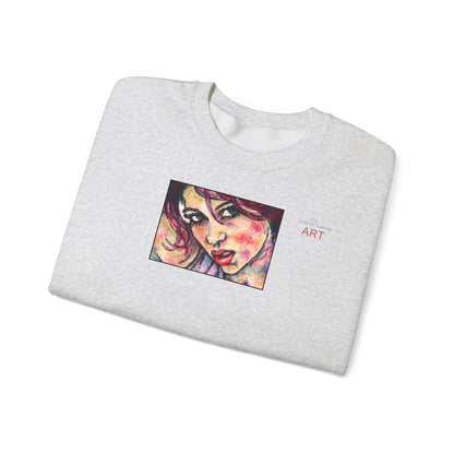 Unisex Heavy Blend™ Crewneck Sweatshirt - Motiv: Front Siegesgöttin, H12 cm (klein) & Rückseite Siegesgöttin, H43 cm