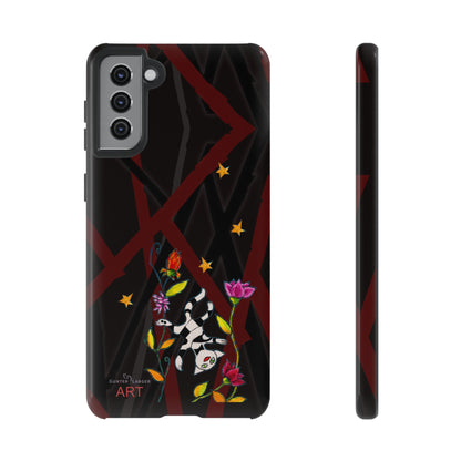 Tough Cases - Google Pixel - Samsung Galaxy - Motiv: Katze schwebt und Ranken, H 7,73 cm, Mikado3