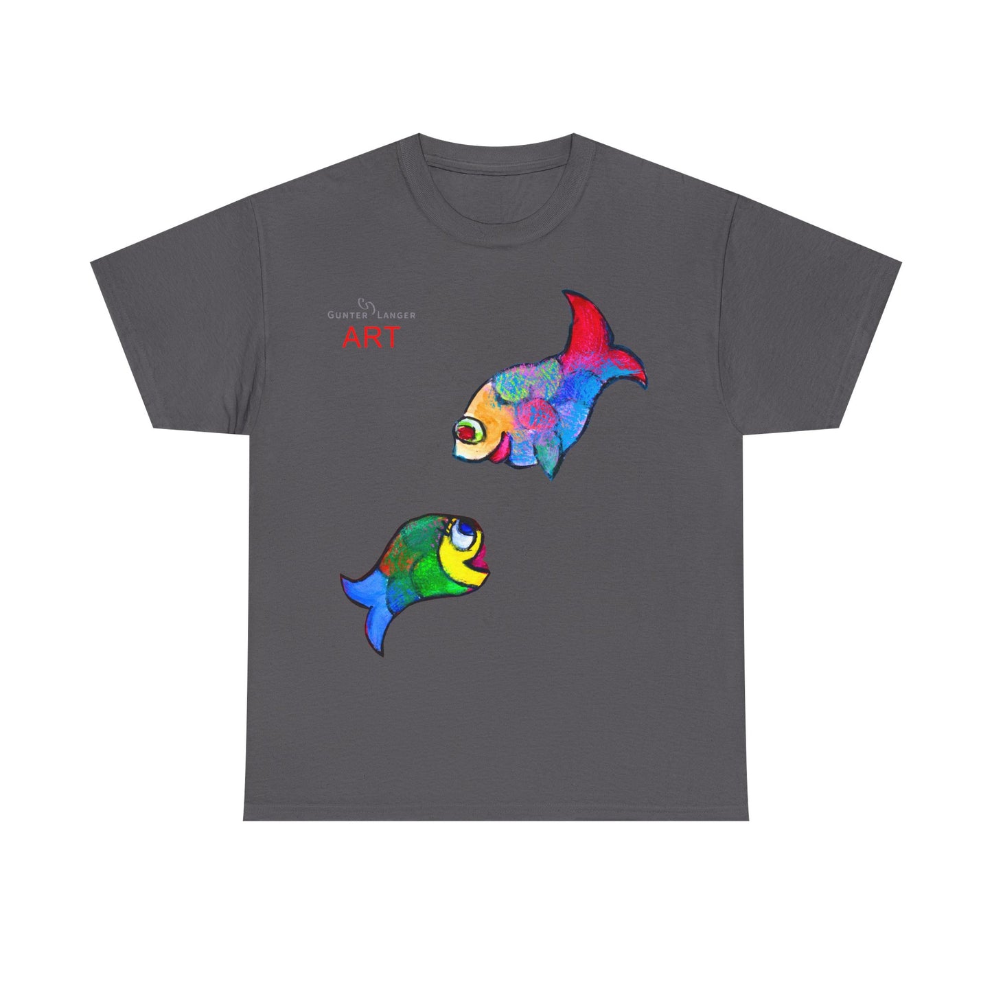 Unisex Heavy Cotton Tee - Motiv: Front Zwei Fische zueinander