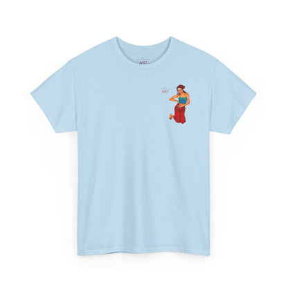 Unisex Heavy Cotton Tee - Motiv: Front, Lea, H 13cm, Neck Label
