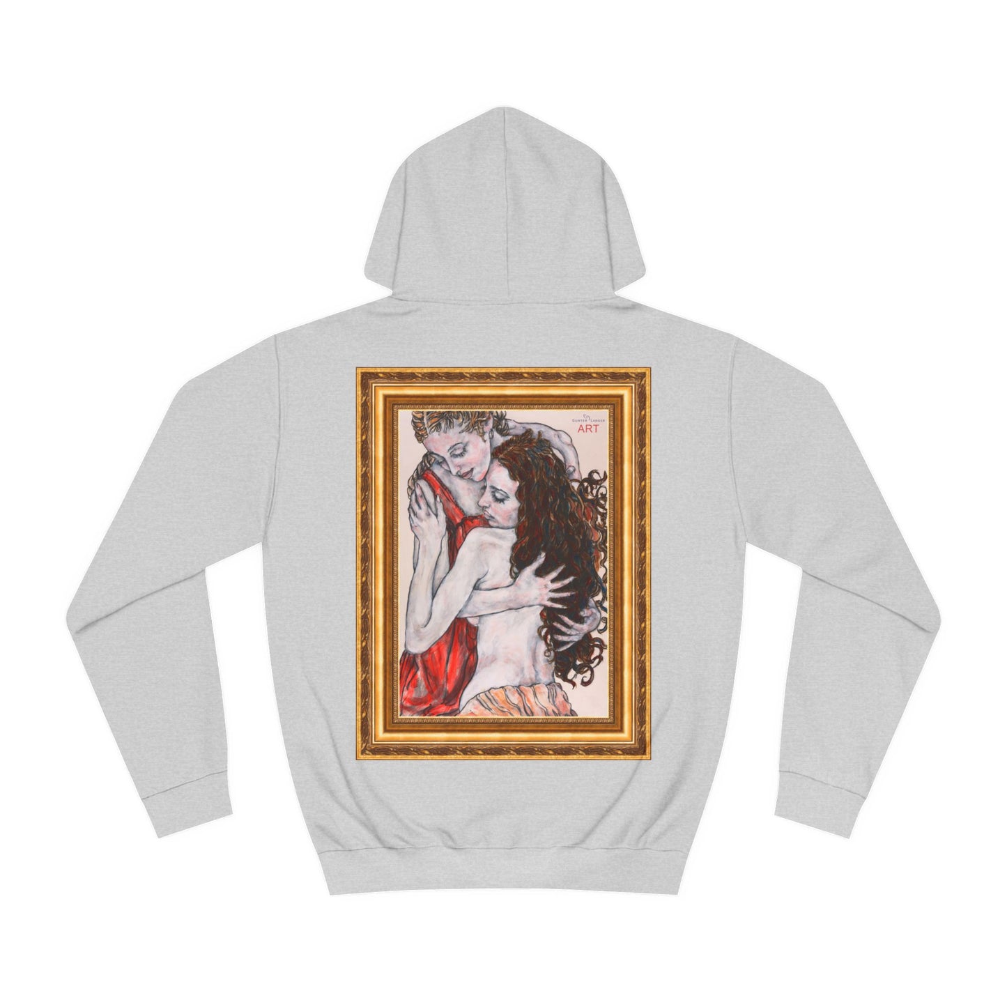 Unisex College Hoodie - Motiv: Front Bei dir & Rückseite Bei dir (gerahmt)