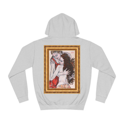 Unisex College Hoodie - Motiv: Front Bei dir & Rückseite Bei dir (gerahmt)
