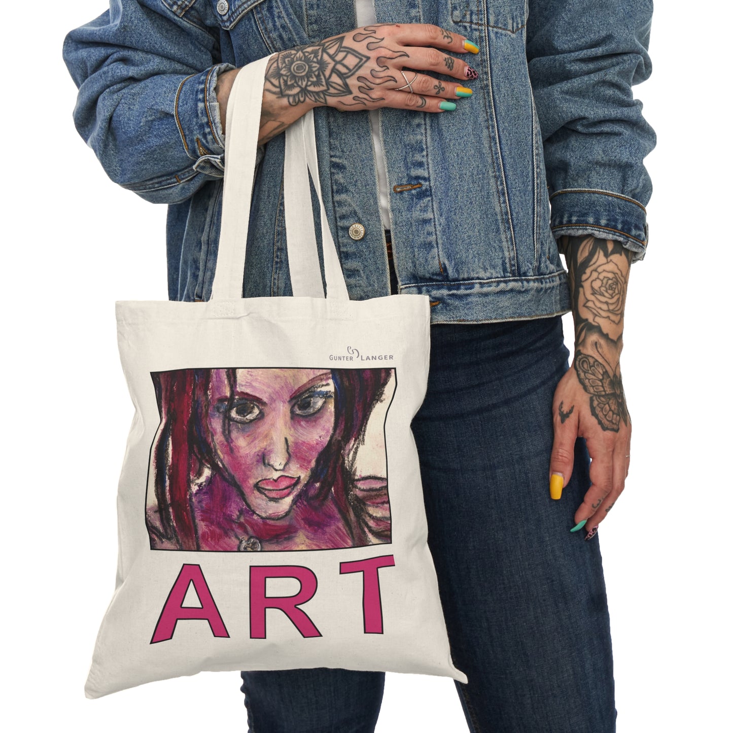 Natural Tote Bag  - Lola ART, einseitig bedruckt, H 17,5 cm