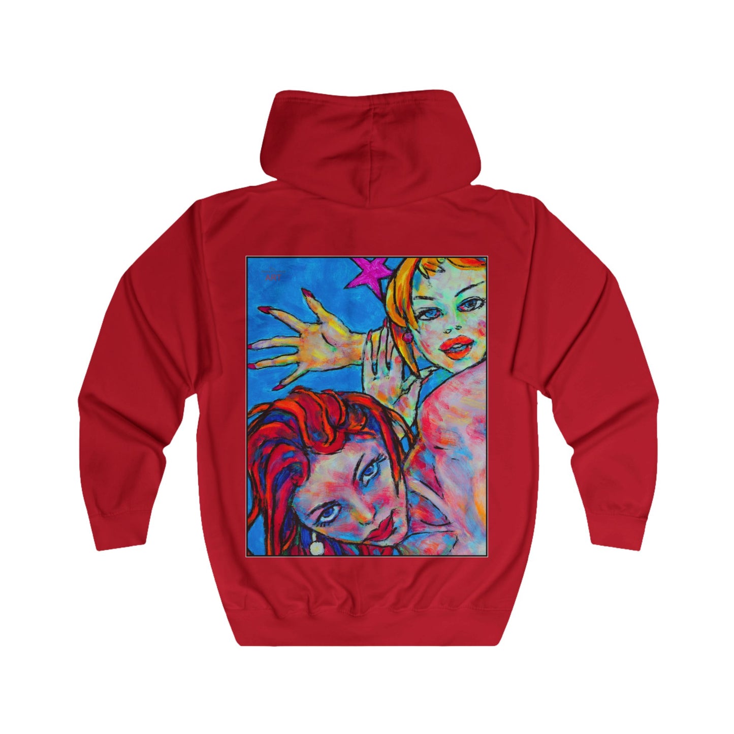 Unisex Full Zip Hoodie - Motiv: Valea (Ausschnitt, H 17,8 cm) & Valea und Sophia, H 49 cm