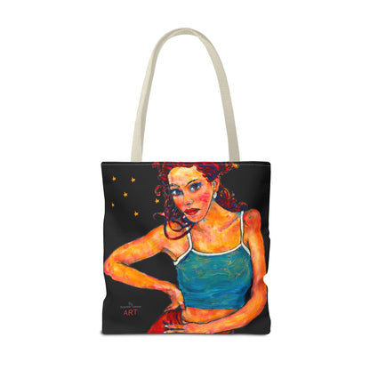 Tote Bag (AOP) - Motiv: Lea, Schwarz Sterne