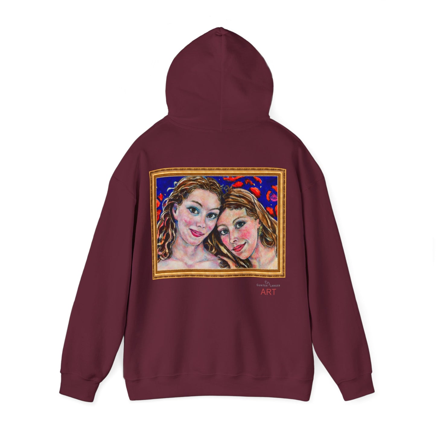 Unisex Heavy Blend™ Hooded Sweatshirt - Motiv: Frontseite Augen & Rückseite Freundinnen, (gerahmt, H 29 cm)