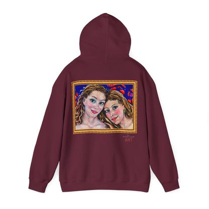 Unisex Heavy Blend™ Hooded Sweatshirt - Motiv: Frontseite Augen & Rückseite Freundinnen, (gerahmt, H 29 cm)