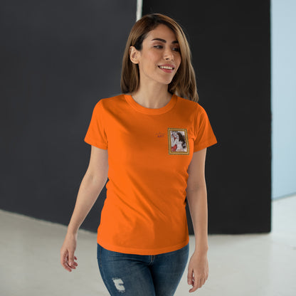 Single Jersey Women's T-shirt - hell - Motiv: Bei dir, H 11 cm