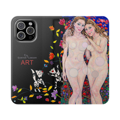 Flip Cases - Motiv: Waldnymphen, Schwarz, Seifenblasen