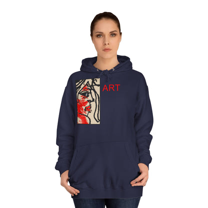 Unisex College Hoodie - Motiv: Front Ria (Ausschnitt) & Rückseite Ria,  H48,5 cm