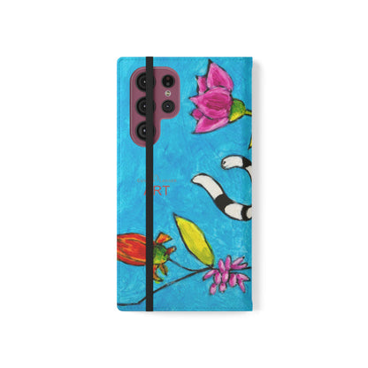 Flip Cases - Motiv: Gescheckte Katze schwebt