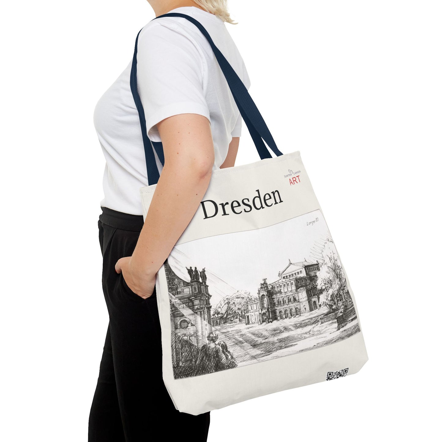 Tote Bag (AOP) - Motiv: Dresden -  Semperoper, Bleistift