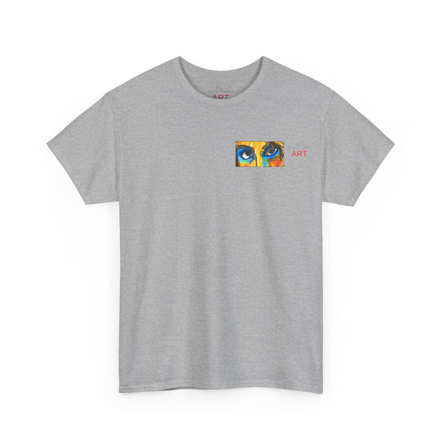 Unisex Heavy Cotton Tee - Motiv Augen & Frechdax, Neck Label