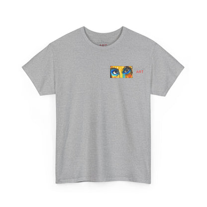 Unisex Heavy Cotton Tee - Motiv Augen & Frechdax, Neck Label