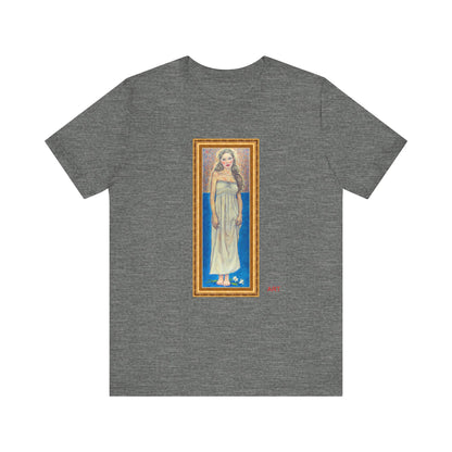 Unisex Jersey Short Sleeve Tee - Motiv: Front Marie, H 35,5 cm Goldrahmen