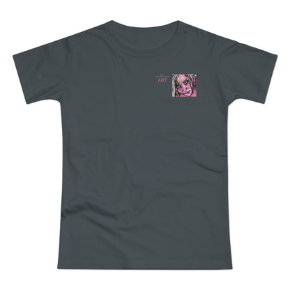 Single Jersey Women's T-shirt- dunkel - Motiv: Stella, Ausschnitt, H 6,3 cm