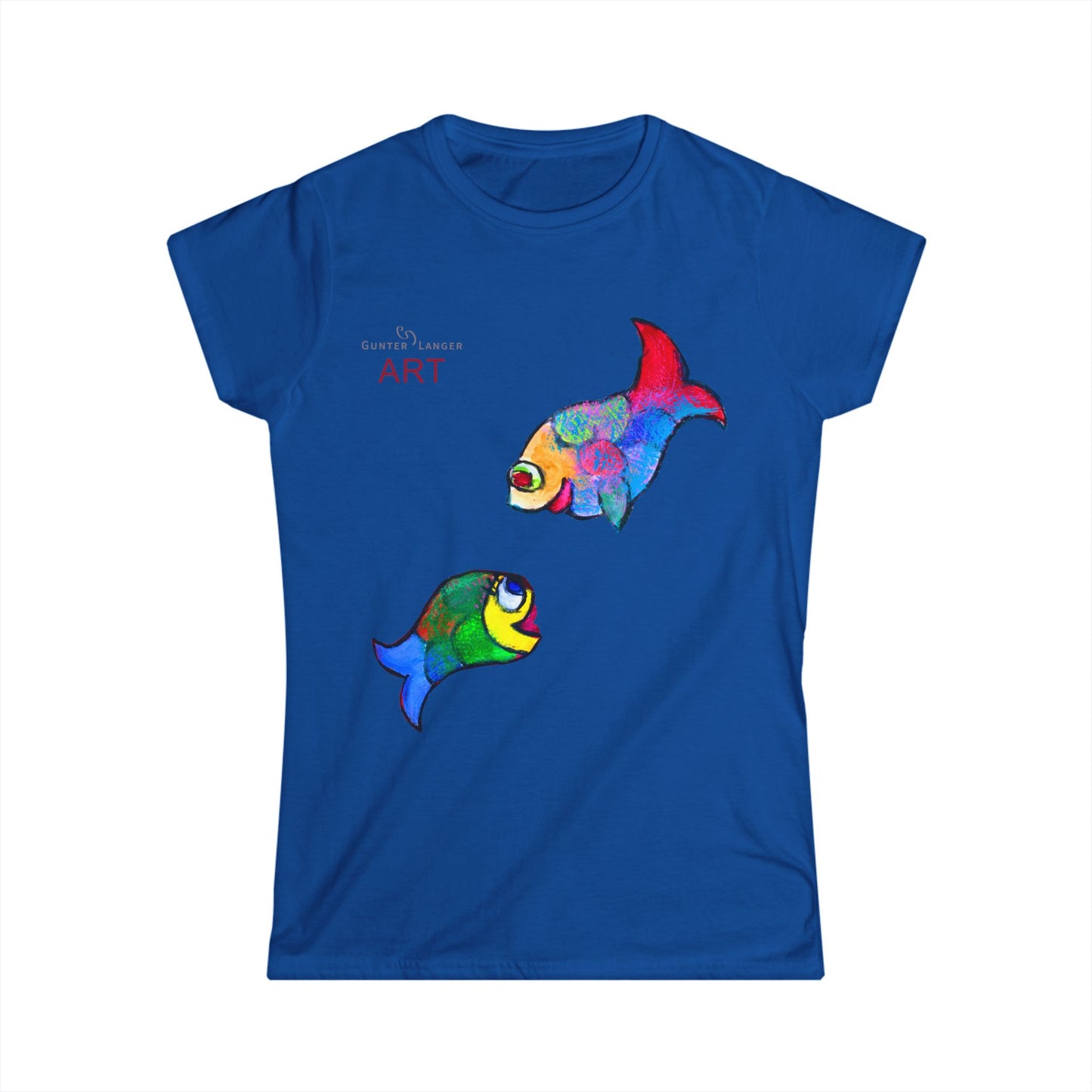 Women's Softstyle Tee - Motiv: Front, Zwei  Fische  zueinander