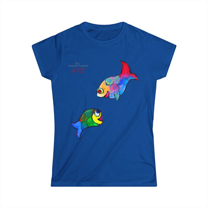 Women's Softstyle Tee - Motiv: Front, Zwei  Fische  zueinander