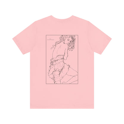 Unisex Jersey Short Sleeve Tee - Motiv: Rückseite Giselle, Kasten, H 40 cm