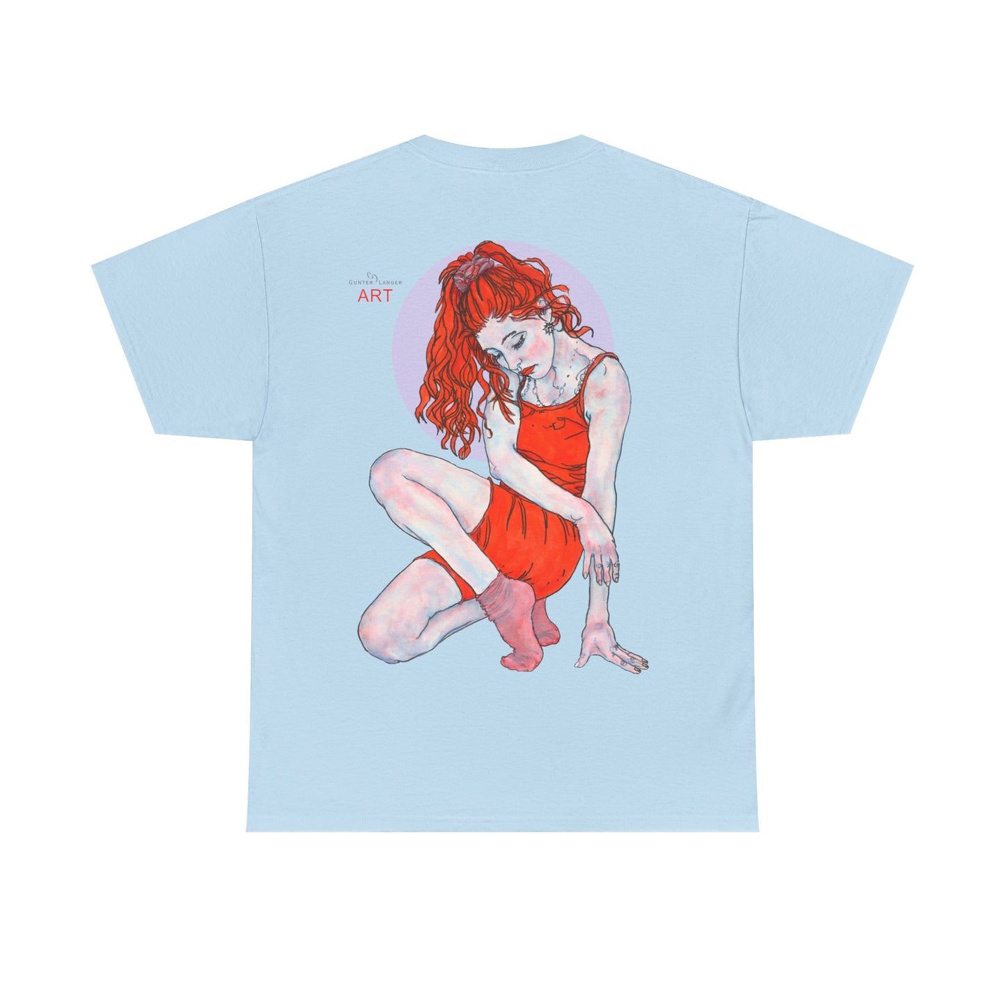Unisex Heavy Cotton Tee - Motiv:  Front Julia, Ausschnitt & Rückseite Julia, H 49 cm, Aura, N-Label