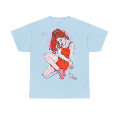 Unisex Heavy Cotton Tee - Motiv:  Front Julia, Ausschnitt & Rückseite Julia, H 49 cm, Aura, N-Label