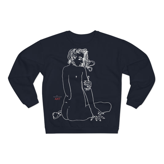 Unisex Crew Neck Sweatshirt (EU) - Motiv: Front Emilia & Rückseite Emilia, (Weiß) H 48 cm