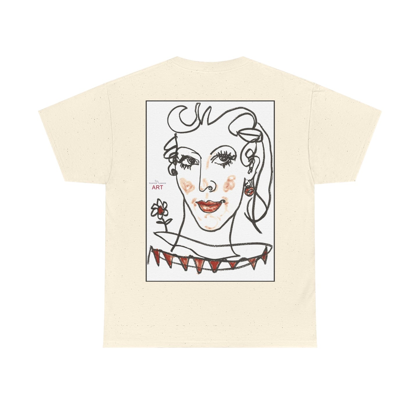 Unisex Heavy Cotton Tee - Motiv:  Front Lina H 11 cm & Rückseite Lina, H 49 cm, Neck Label