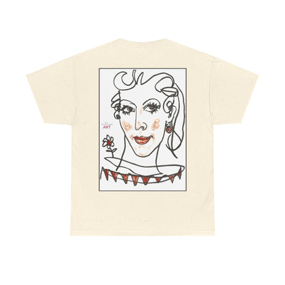 Unisex Heavy Cotton Tee - Motiv:  Front Lina H 11 cm & Rückseite Lina, H 49 cm, Neck Label