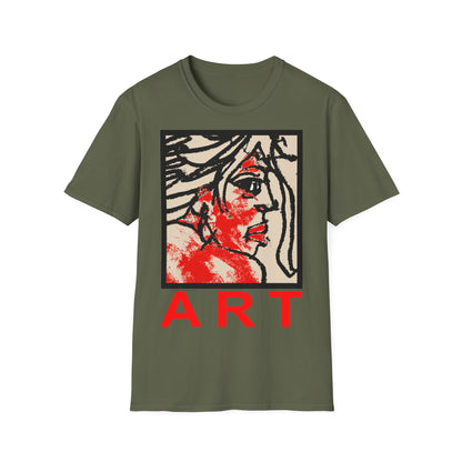 Unisex Softstyle T-Shirt - Motiv: Front Ria, H 43 cm