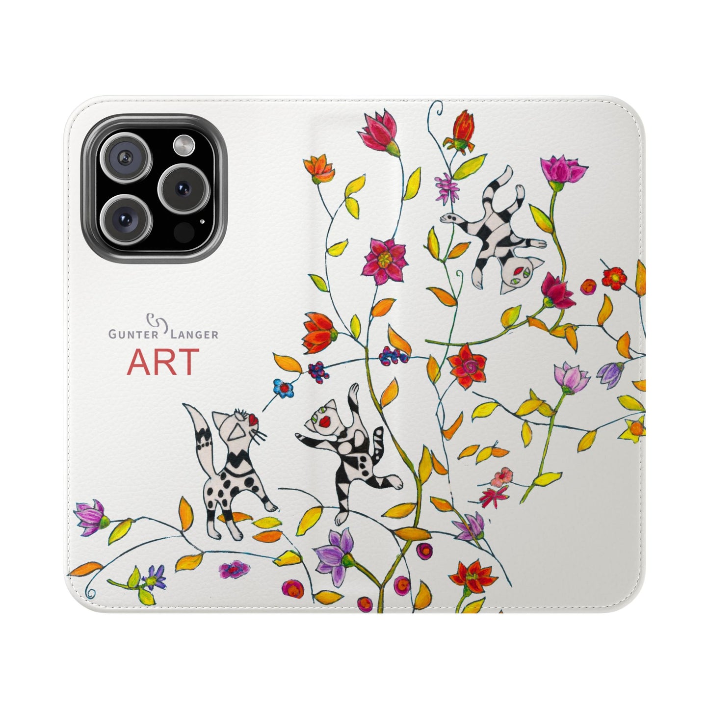 Flip Cases - Motiv: Drei Karierte Katzen auf weiß