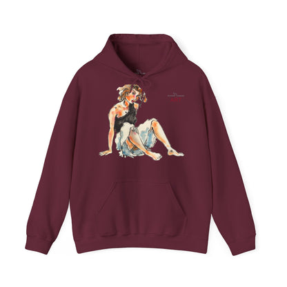 Unisex Heavy Blend™ Hooded Sweatshirt - Motiv Frontseite "Rosa", H 28 cm & Rückseite "Rosa", H 34 cm