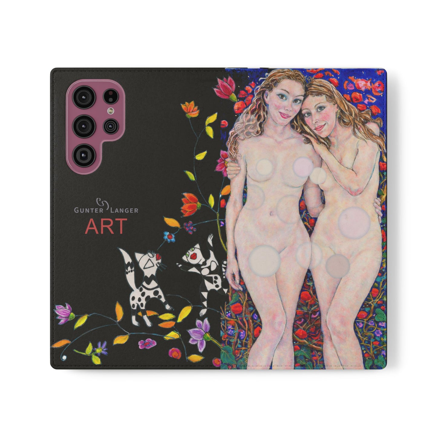 Flip Cases - Motiv: Waldnymphen, Schwarz, Seifenblasen