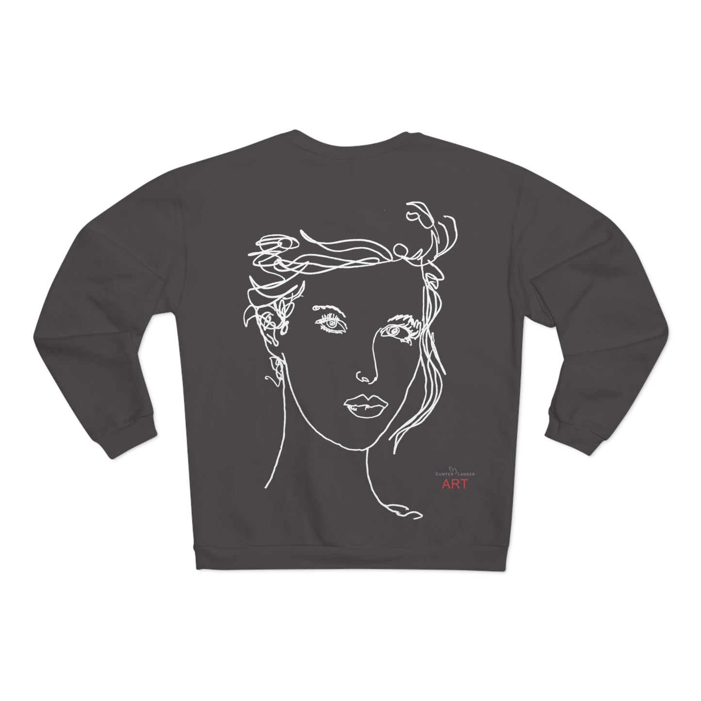Unisex Crew Neck Sweatshirt (EU) - Motiv: Front Helena & Rückseite Helena, H 49,45 cm, (weiß)