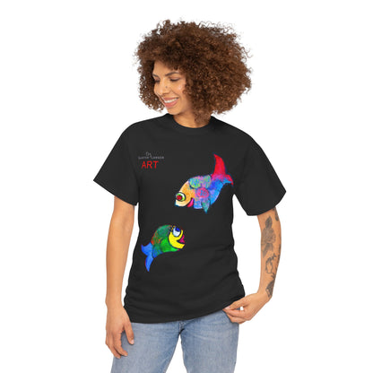 Unisex Heavy Cotton Tee - Motiv: Front Zwei Fische zueinander