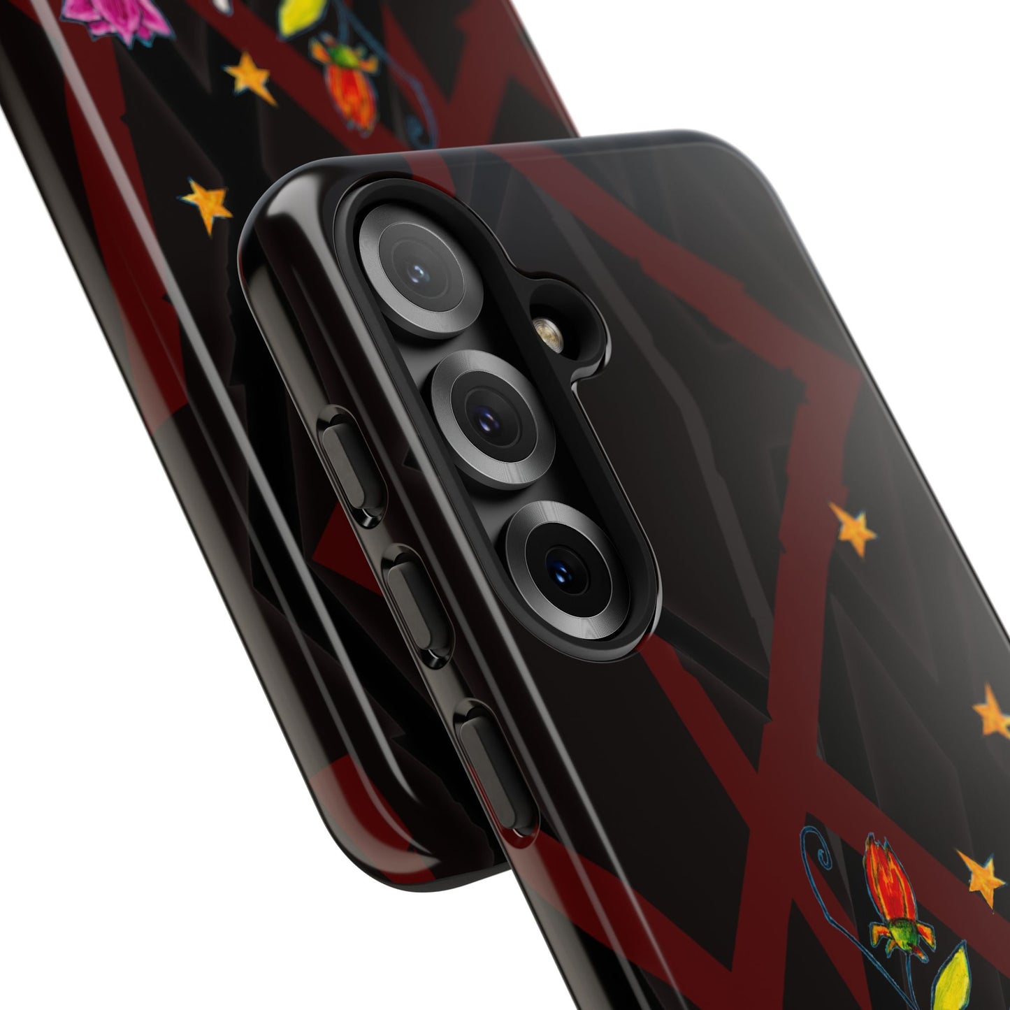 Tough Cases - Google Pixel - Samsung Galaxy - Motiv: Katze schwebt und Ranken, H 7,73 cm, Mikado3