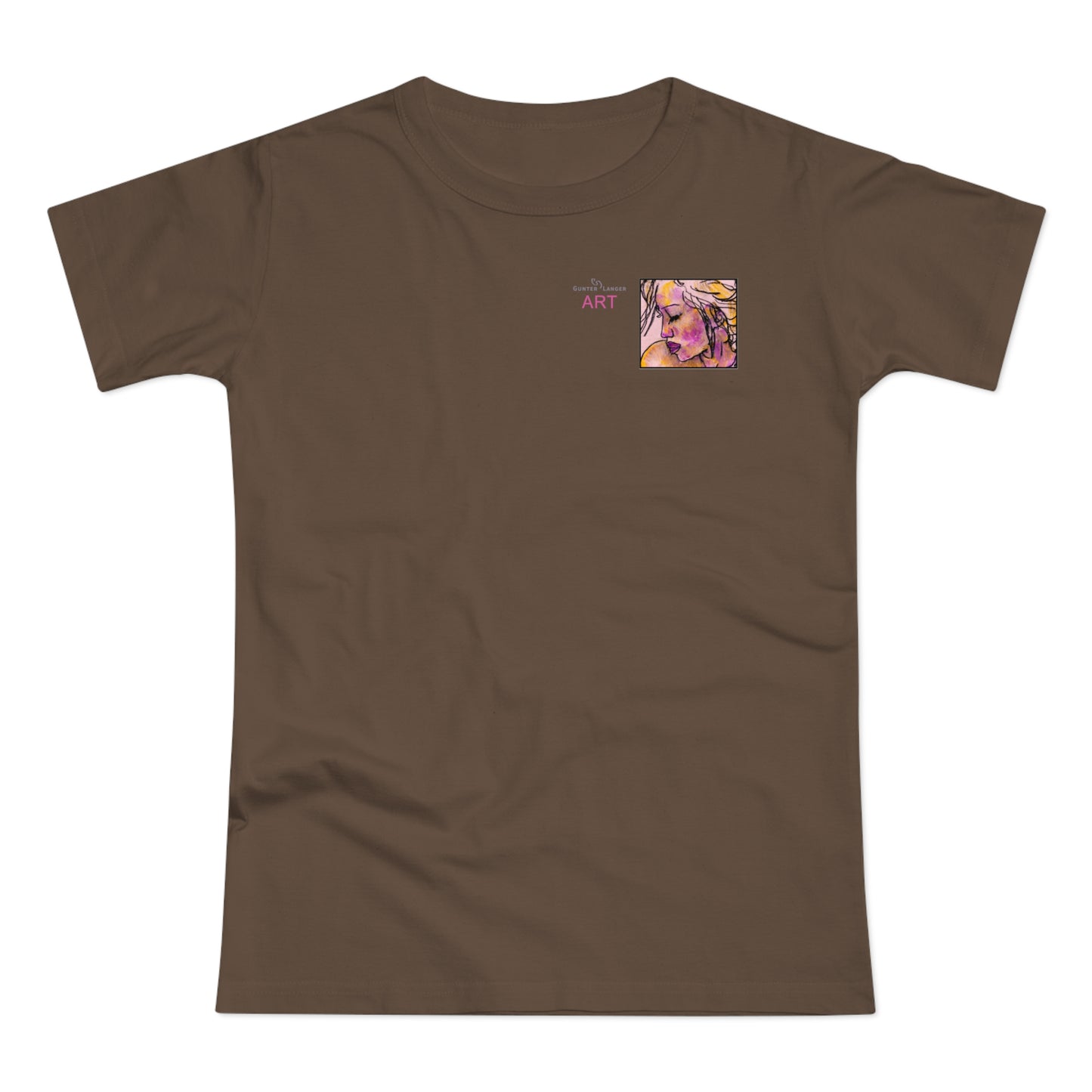Single Jersey Women's T-shirt- dunkel - Motiv: Lilli, Ausschnitt, H 6,5 cm