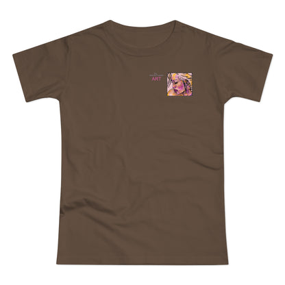 Single Jersey Women's T-shirt- dunkel - Motiv: Lilli, Ausschnitt, H 6,5 cm