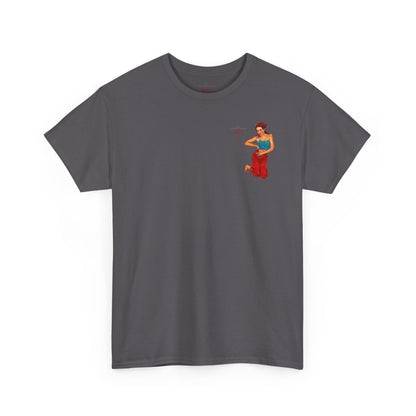 Unisex Heavy Cotton Tee - Motiv: Front, Lea, Ranken, H 13cm & Rückseite, Lea, Ranken, H 40,45 cm, Neck Label