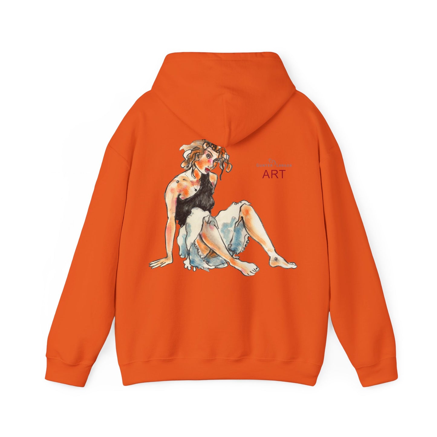 Unisex Heavy Blend™ Hooded Sweatshirt - Motiv Frontseite "Rosa", H 28 cm & Rückseite "Rosa", H 34 cm
