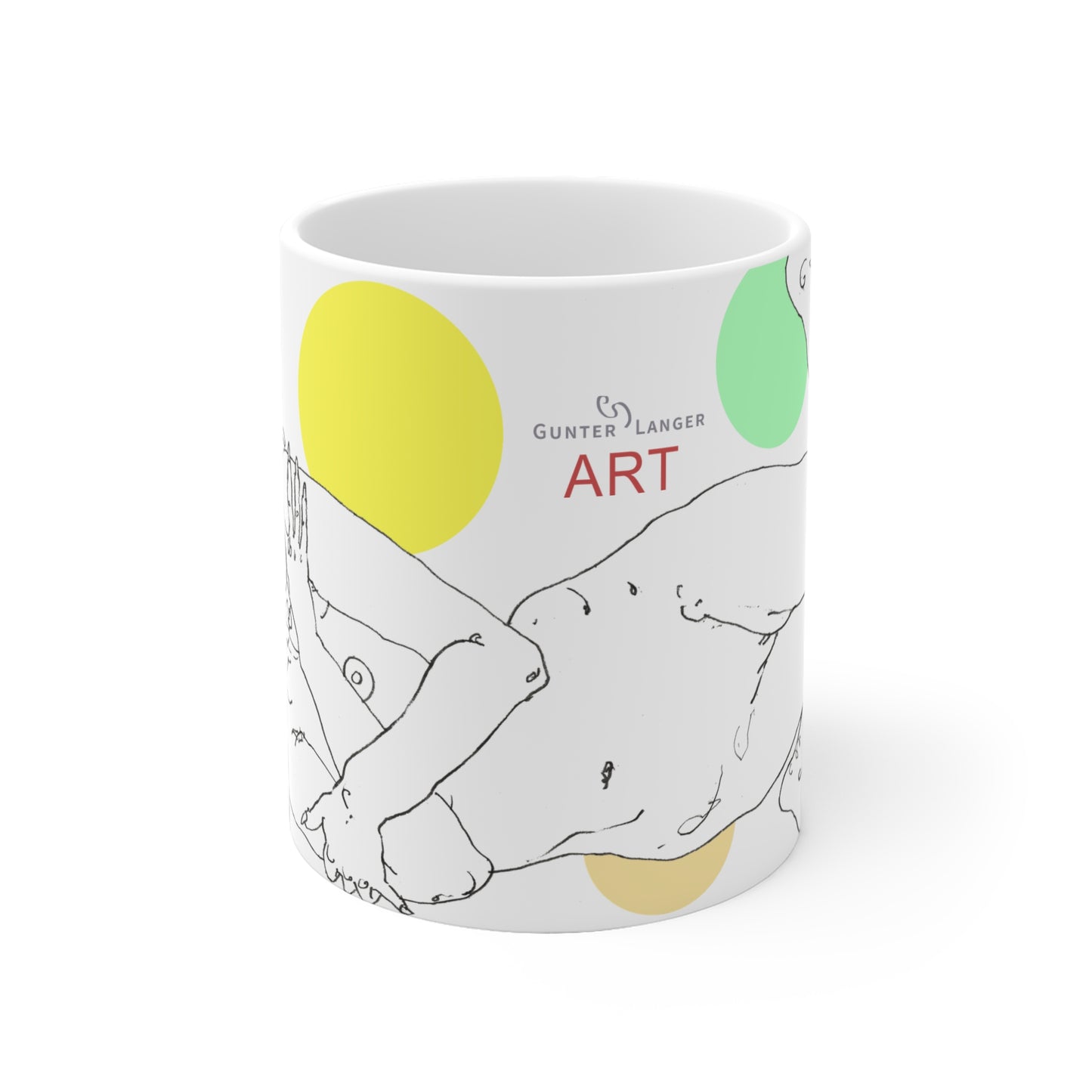 Ceramic Mug (EU) - Motiv: Leonie weiß, Farbkreise