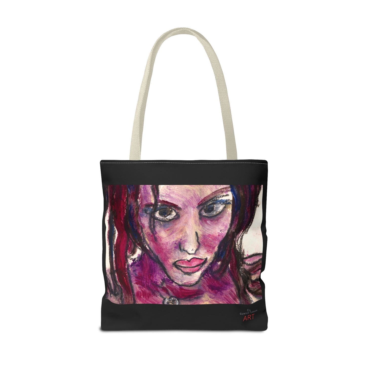 Tote Bag (AOP) - Motiv: Front Lola & Rückseite Lola, Schwarz