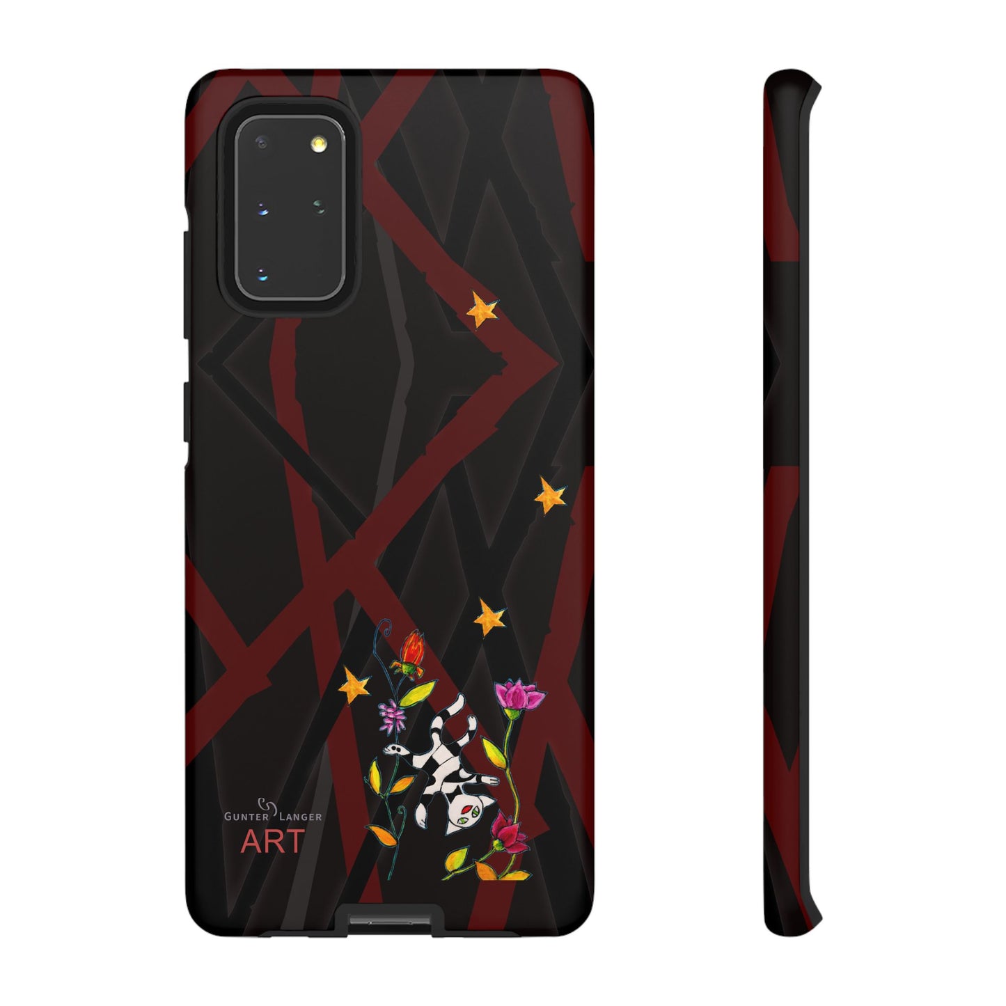 Tough Cases - Google Pixel - Samsung Galaxy - Motiv: Katze schwebt und Ranken, H 5,26 cm, Mikado3